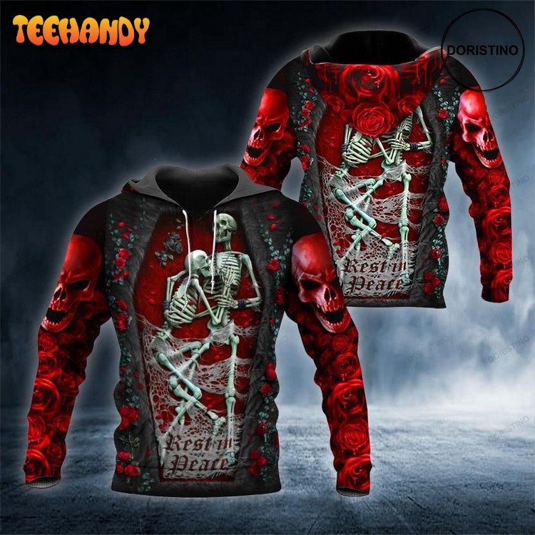 Best In Deace Skull S All Over Print Pullover 3D Hoodie