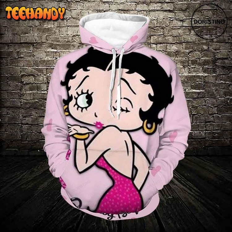 Betty Boop Kiss Classic Awesome Pullover 3D Hoodie