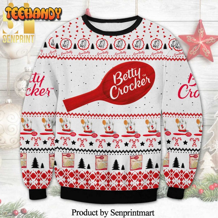 Betty Crocker Baking And Cake Mixes Knitted Ugly Sweater