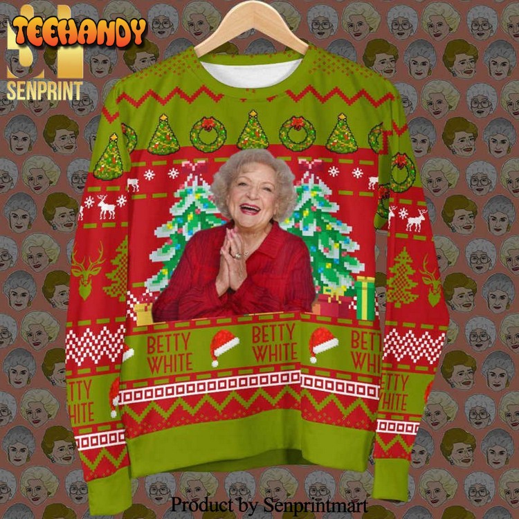 Betty White The Golden Girls Knitted Ugly Christmas Sweater