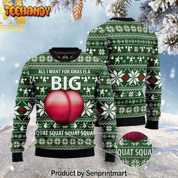 Big Booty Knitting Pattern 3D Print Ugly Sweater