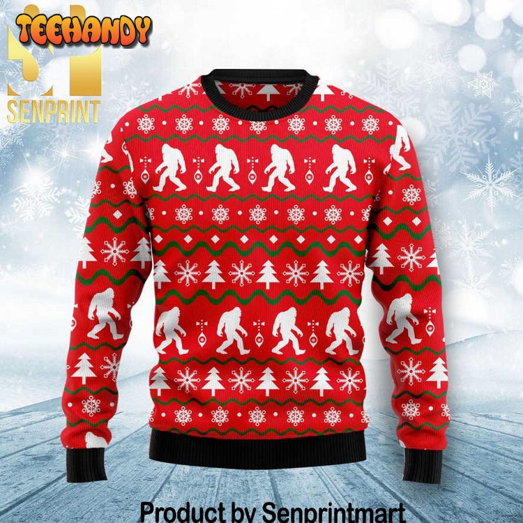 Bigfoot 3D Holiday Knit Ugly Xmas Sweater