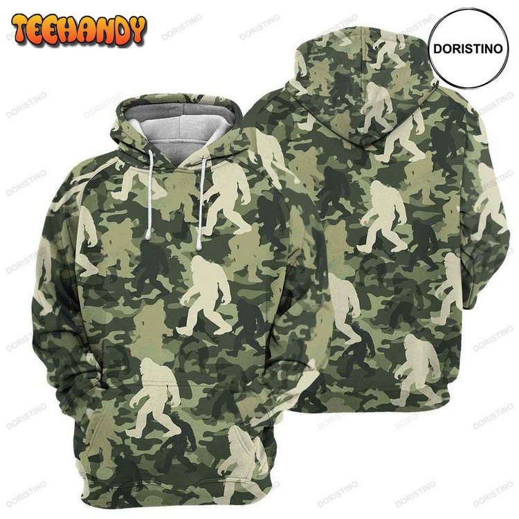 Bigfoot Camouflage All Over Print Pullover 3D Hoodie