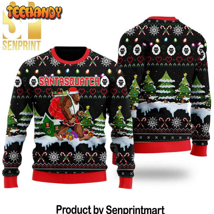 Bigfoot Christmas Santasquatch Ugly Xmas Sweater