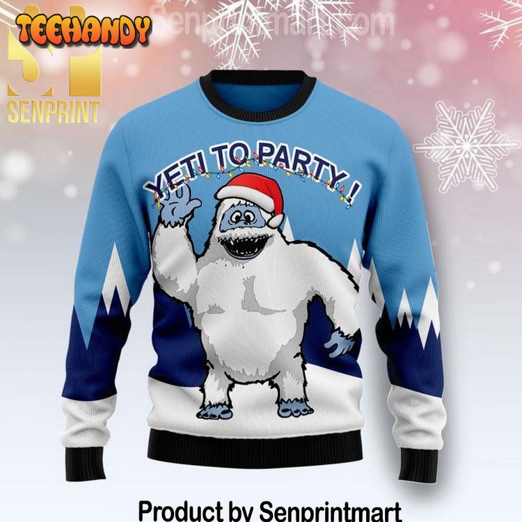 Bigfoot Party Holiday Time Ugly Xmas Sweater
