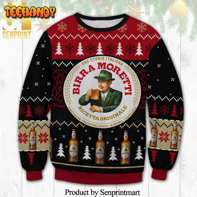 Birra Moretti Ricetta Originale Snowflake Knitted Ugly Sweater