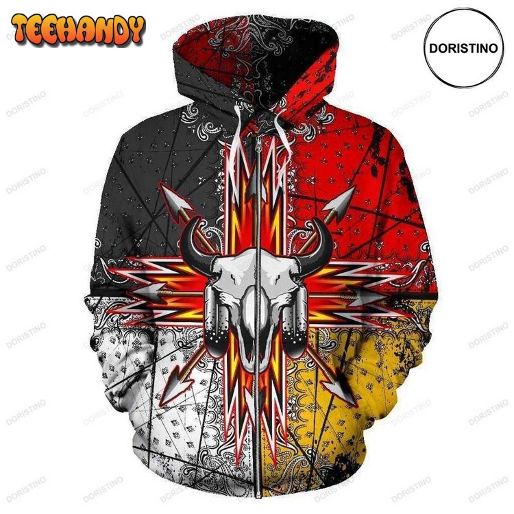 Bison Arrow Native American Awesome Pullover 3D Hoodie