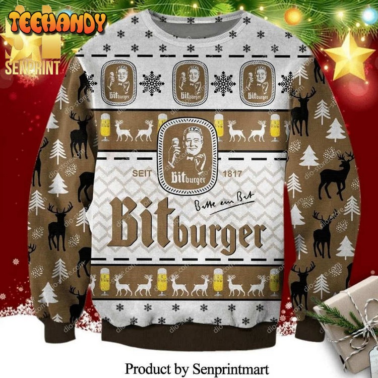Bitburger Alcohol Premium Knitted Ugly Christmas Sweater