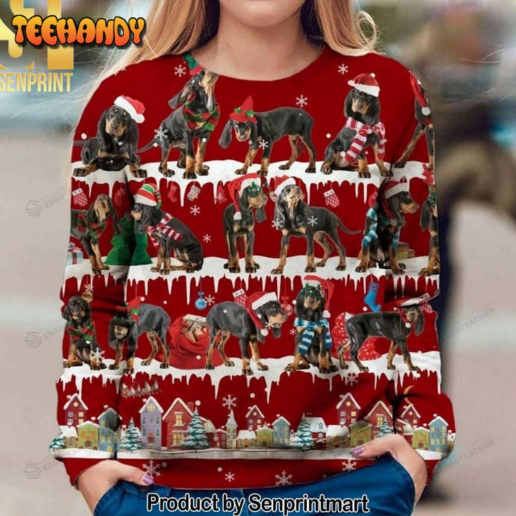 Black And Tan Coonhound For Christmas Gifts Sweater