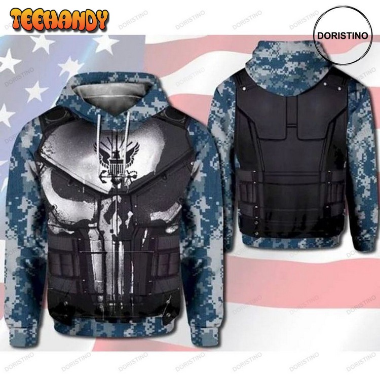 Black Armor Camo All Over Print Pullover 3D Hoodie