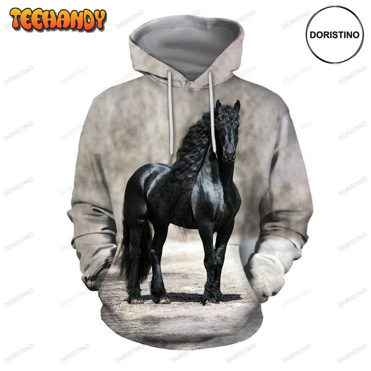 Black Horse Us Awesome Pullover 3D Hoodie