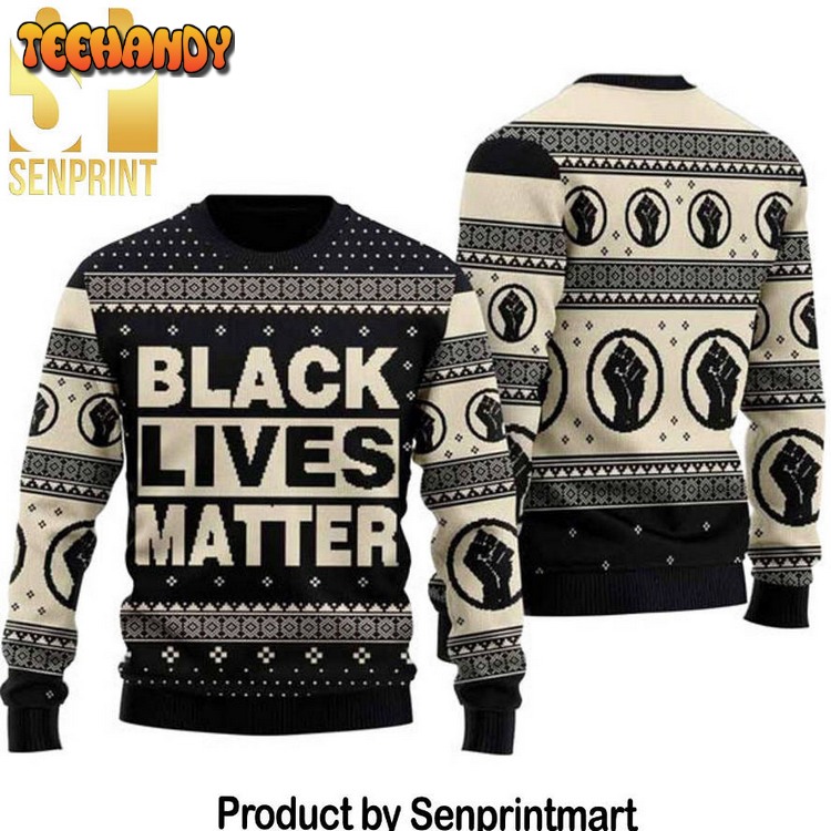 Black Lives Matter Holiday Gifts Full Print Knitting Wool Ugly Xmas Sweater