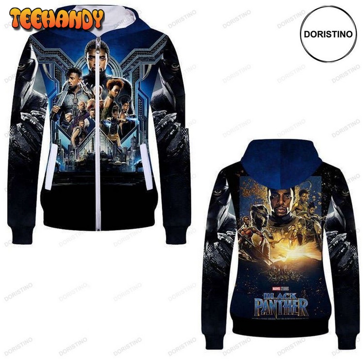 Black Panther Avengers Marvel 5 Awesome Pullover 3D Hoodie