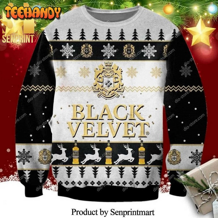 Black Velvet Canadian Whisky Knitted Ugly Xmas Sweater