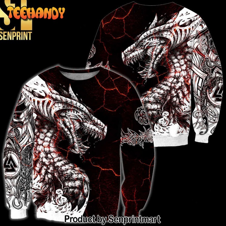 Black White Tattoo Dragon For Christmas Gifts Ugly Xmas Sweater
