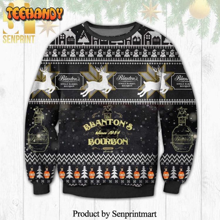 Blanton’s Original Single Barrel Bourbon Whiskey Knitted Ugly Xmas Sweater