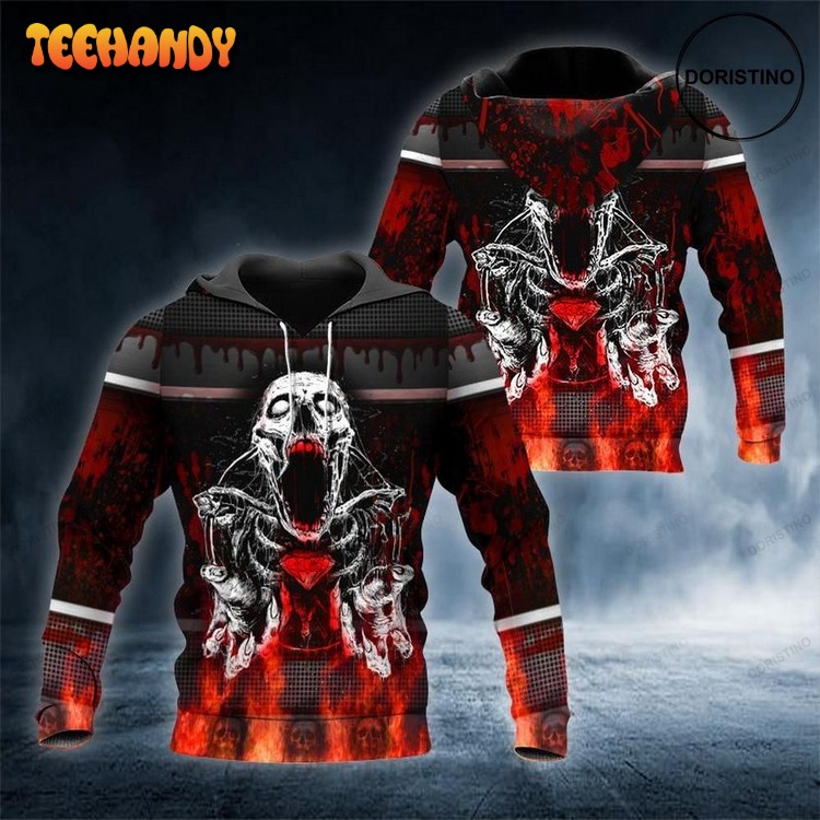 Blood Ghost Skull Awesome Pullover 3D Hoodie