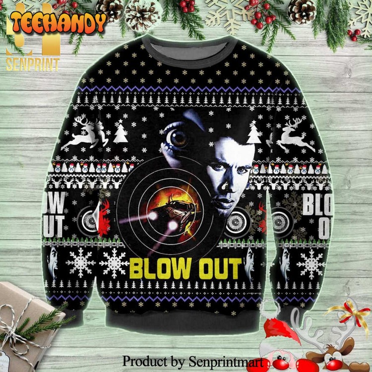 Blow Out Poster Knitted Ugly Xmas Sweater