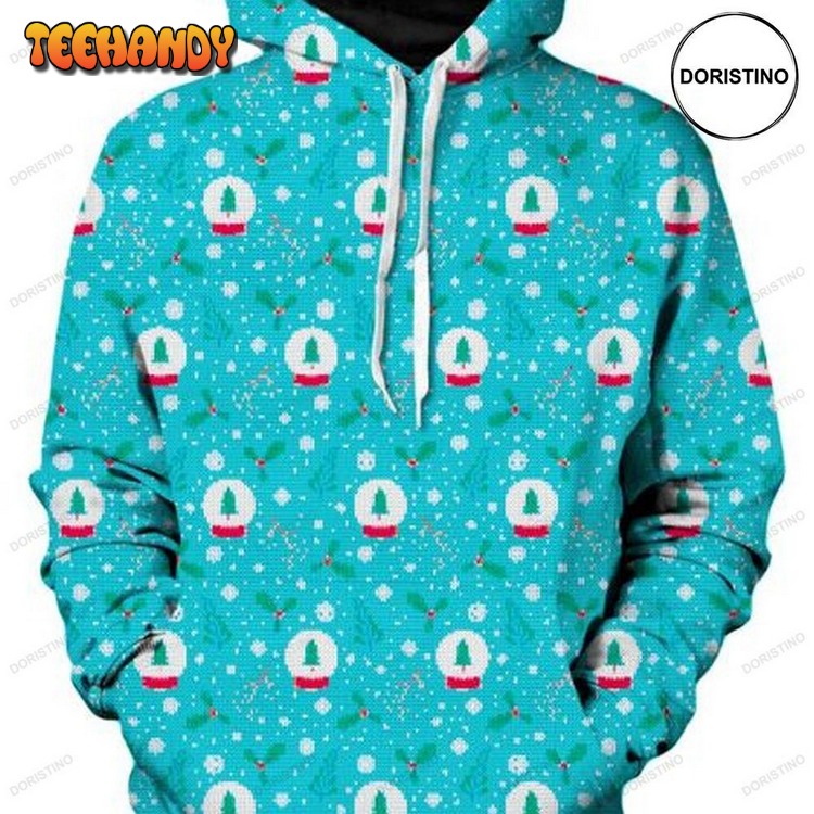 Blue Christmas Snowing And Ped Pullover 3D Hoodie