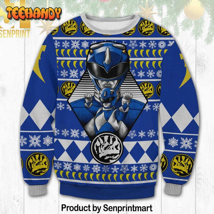 Blue Power Rangers Ugly Xmas Sweater