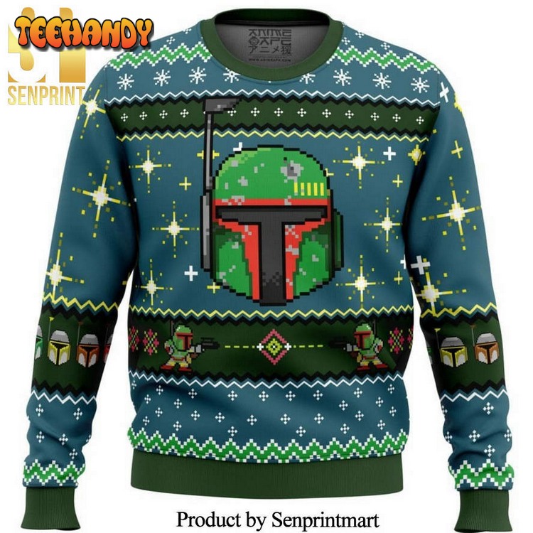 Boba Fett Star Wars Shining Stars Knitted Ugly Xmas Sweater