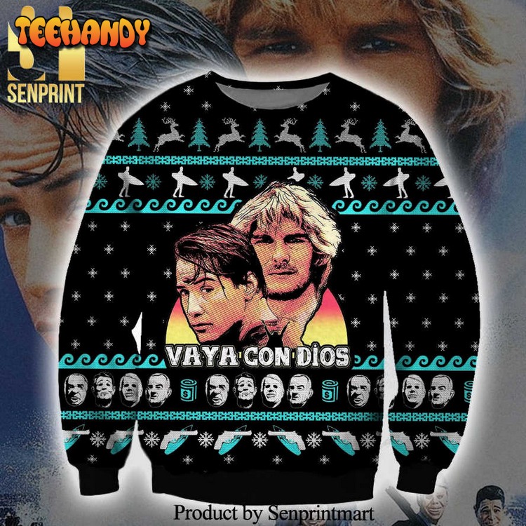 Bodhi And Johnny Utah Point Break Vaya Con Dios Knitted Ugly Xmas Sweater
