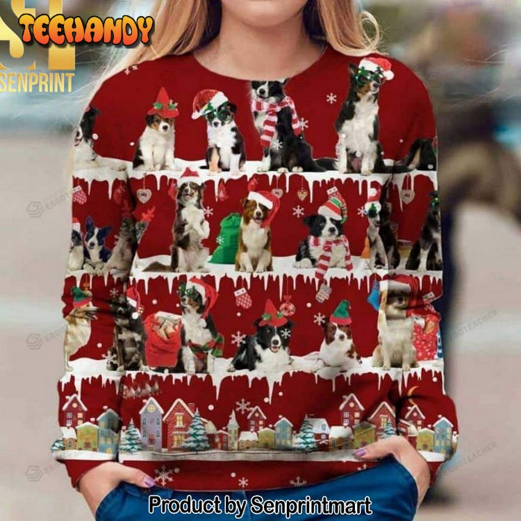 Border Collie Snow Ugly Xmas Sweater
