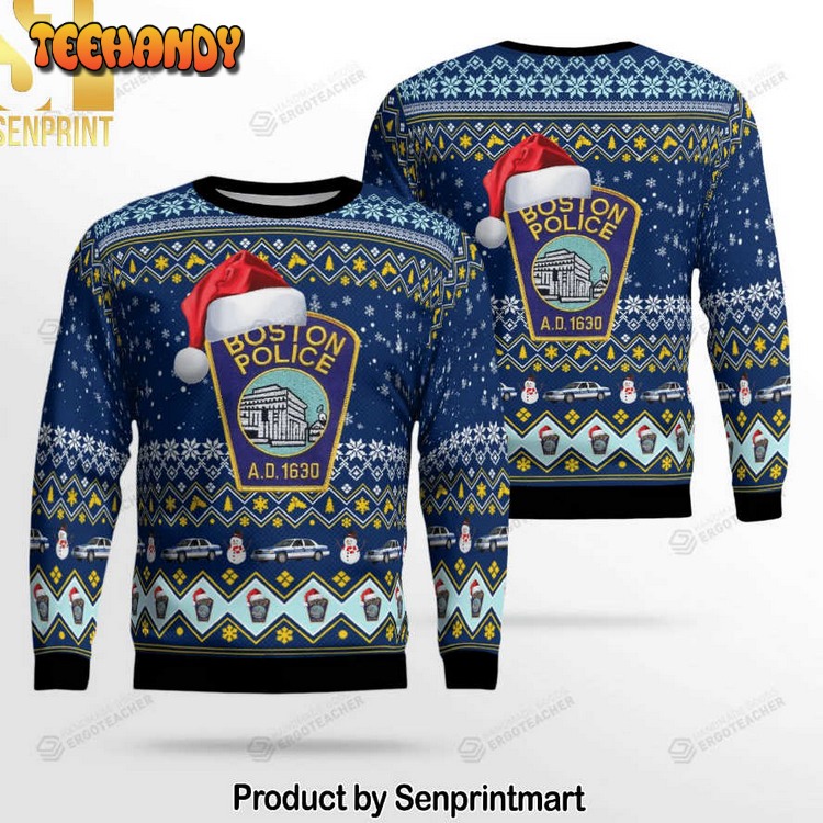 Boston Police Department For Christmas Gifts Ugly Xmas Sweater