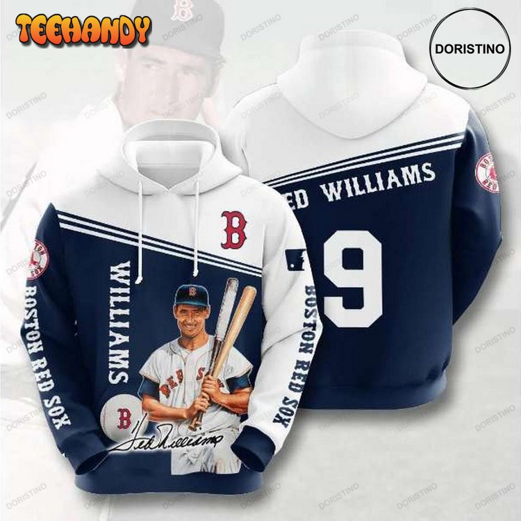 Boston Red Sox Ted Williams Awesome Pullover 3D Hoodie