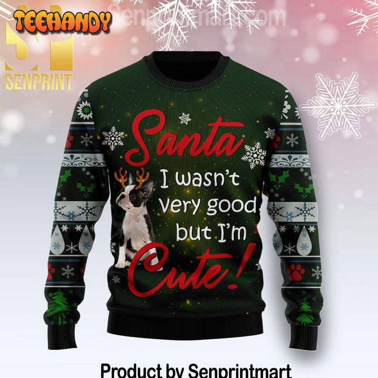 Boston Terrier I’m Cute 3D Ugly Xmas Sweater