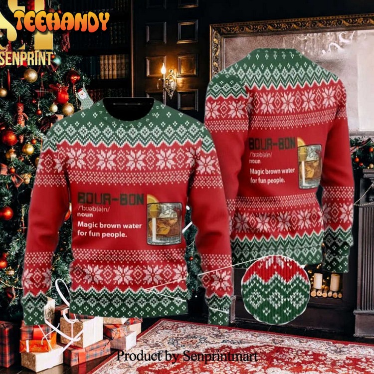 Bourbon Noun Christmas Gift Ugly Xmas Sweater