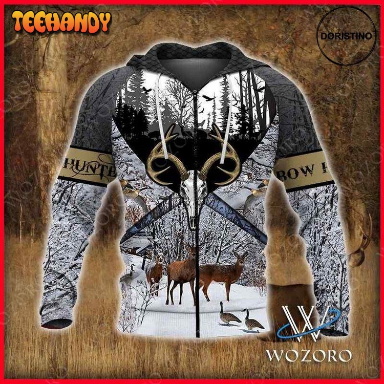 Bow Hunter Winter Hunting Limited Edition Pullover 3D Hoodie