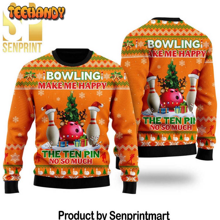 Bowling Make Me Happy The Ten Pin No So Much Ugly Xmas Sweater