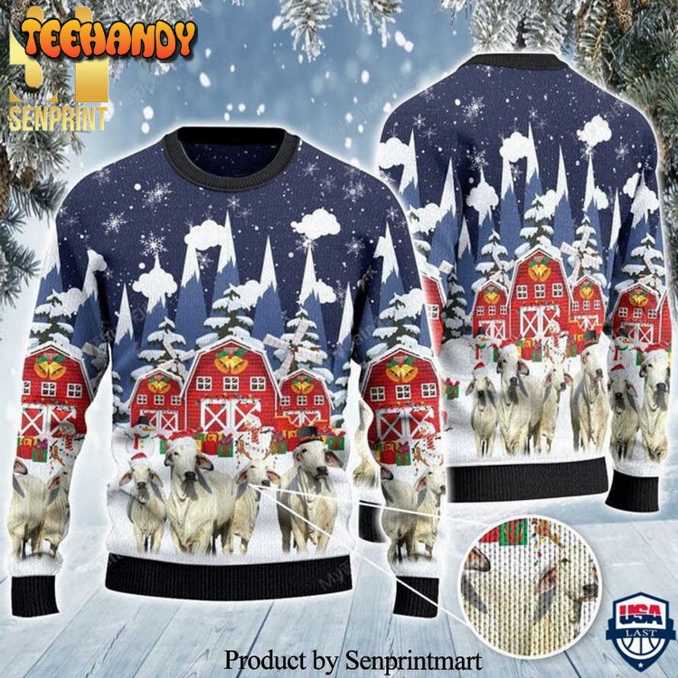 Brahman Cattle Knitted Ugly Xmas Sweater