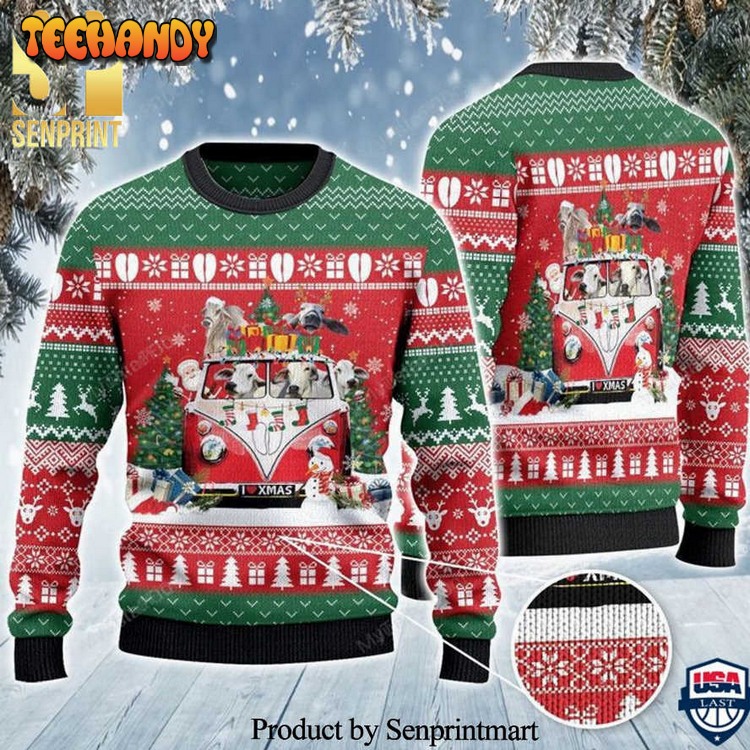Brahman Cattle Lovers Christmas Van Ugly Xmas Sweater