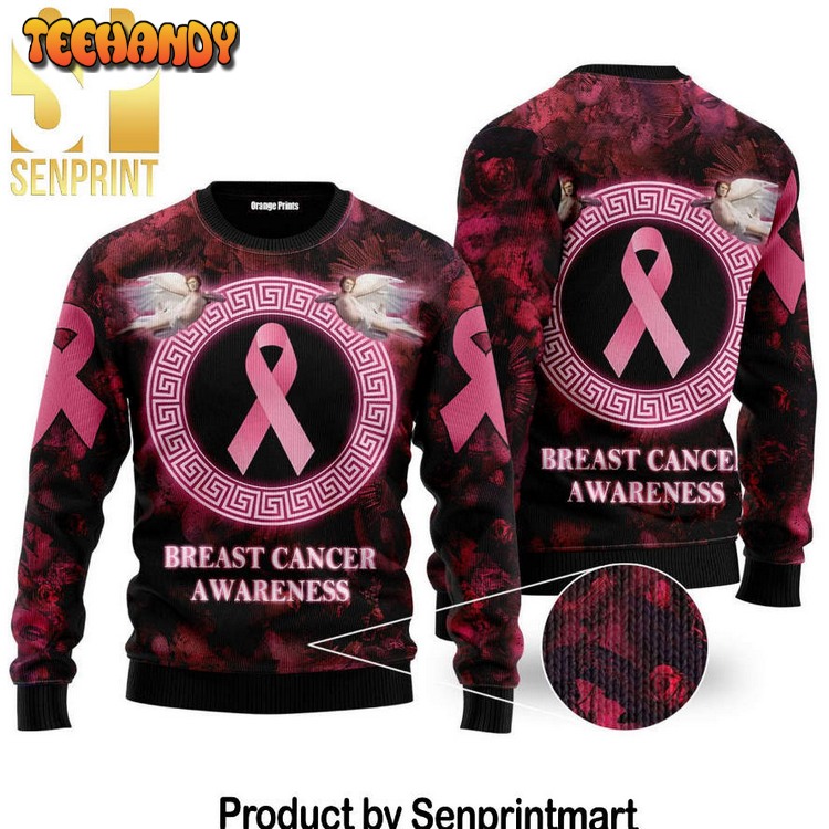 Breast Cancer Awareness Holiday Gifts Wool Knitting Ugly Xmas Sweater