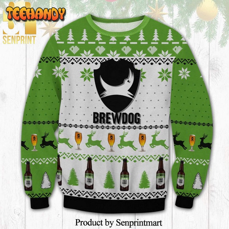 BrewDog Beer And Reindeer Pattern Knitted Ugly Xmas Sweater