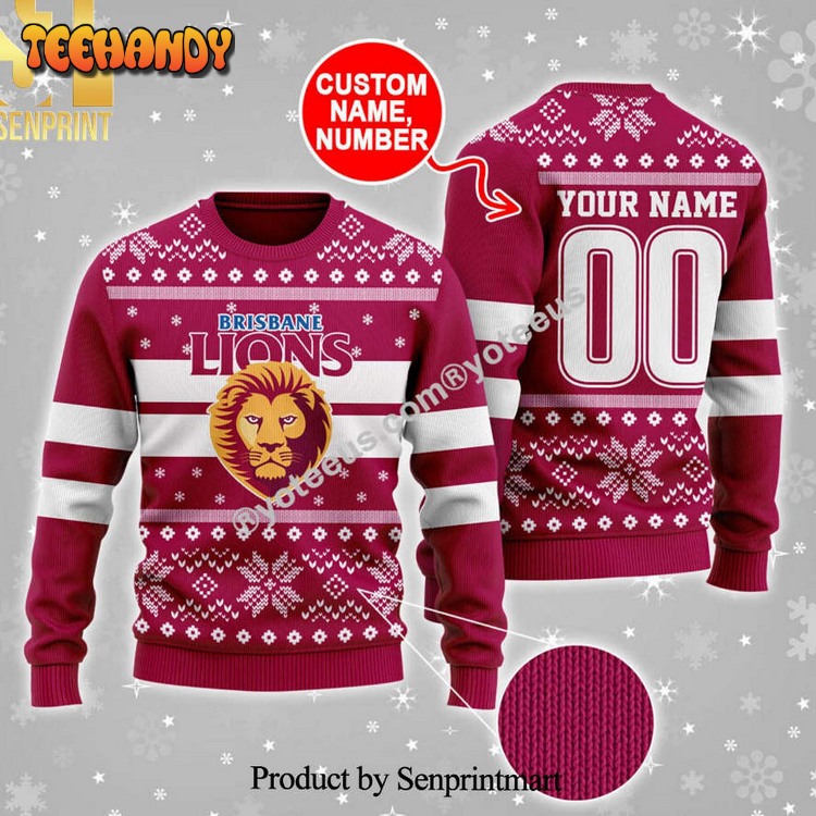 Brisbane Lions 3D Printed Ugly Xmas Sweater