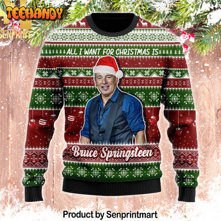 Bruce Springsteen For Christmas Gifts v2 Ugly Xmas Sweater