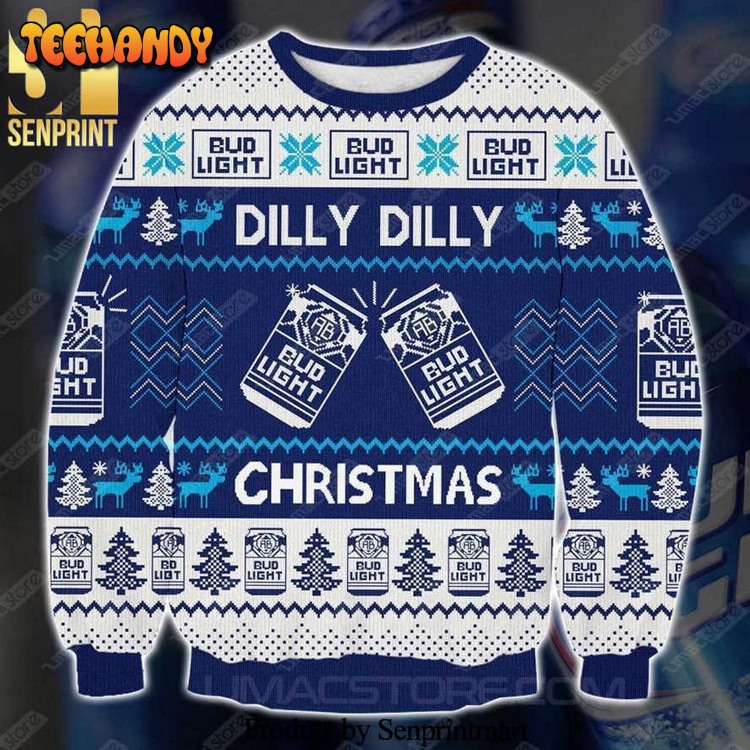 Bud Light Beer Dilly Dilly Knitted Ugly Xmas Sweater