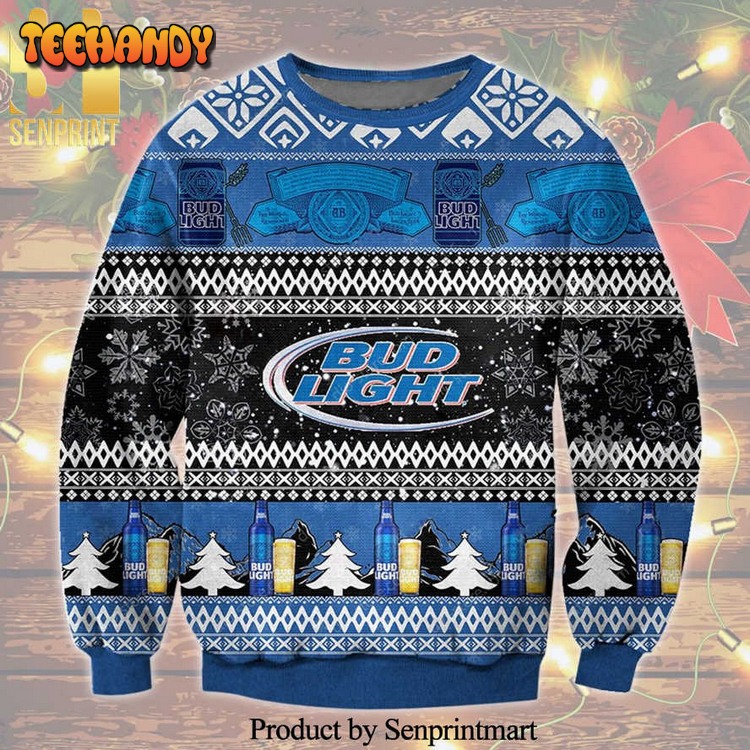 Bud Light Beer Knitted Ugly Xmas Sweater