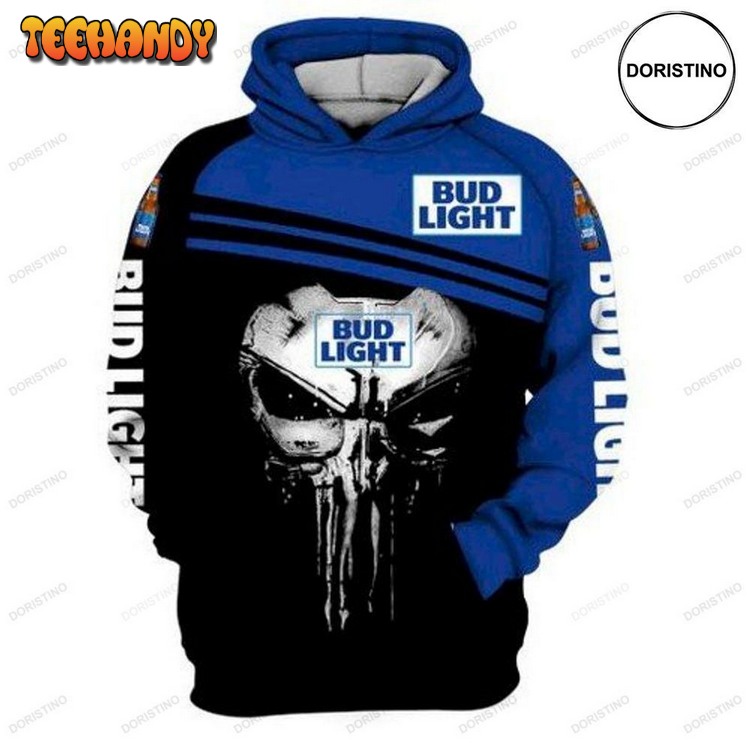 Bud Light Beer Logo Skull Limited Edition Pullover 3D Hoodie