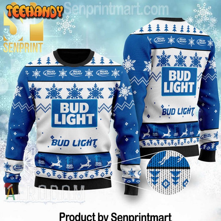 Bud Light Holiday Gifts Full Print Knitting Wool Ugly Xmas Sweater