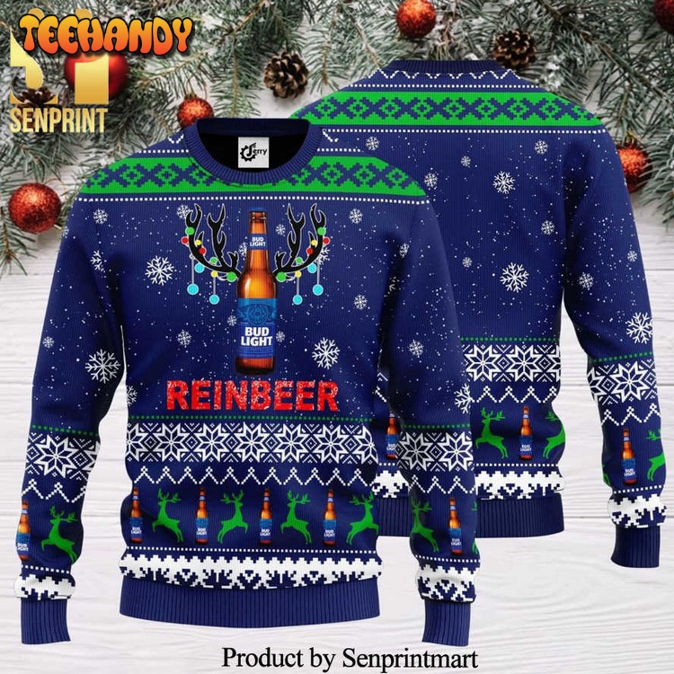 Bud Light Reinbeer Knitted Ugly Xmas Sweater