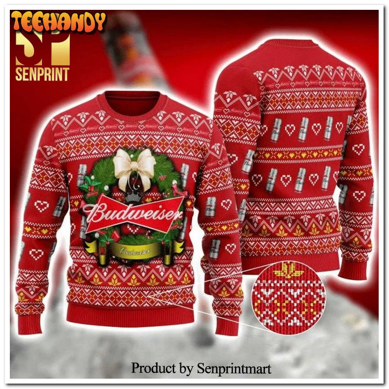 Budweiser ugly christmas sweater hotsell