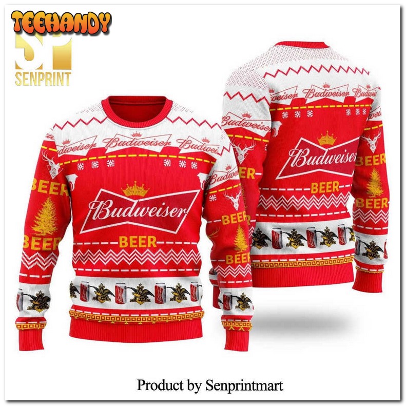 Budweiser Beer Premium Knitted Ugly Xmas Sweater