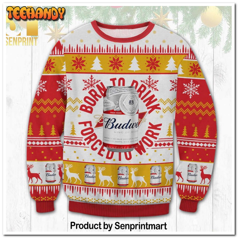 Budweiser Born To Drink Knitting Pattern Ugly Xmas Sweater