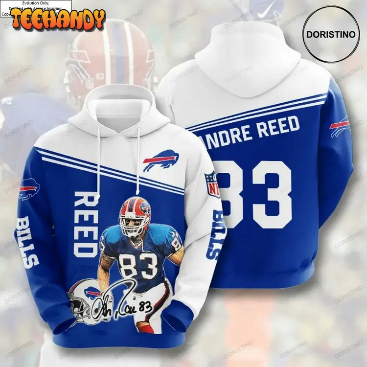 Buffalo Bills Andre Reed All Over Print Pullover 3D Hoodie