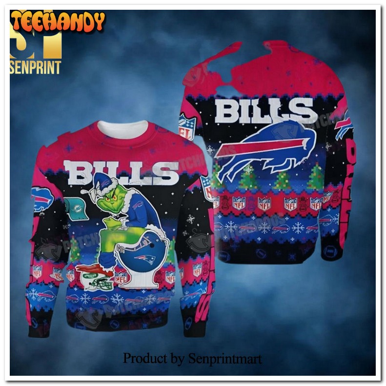 Buffalo Bills Grinch Toilet NFL Fan Gift Ugly Xmas Sweater