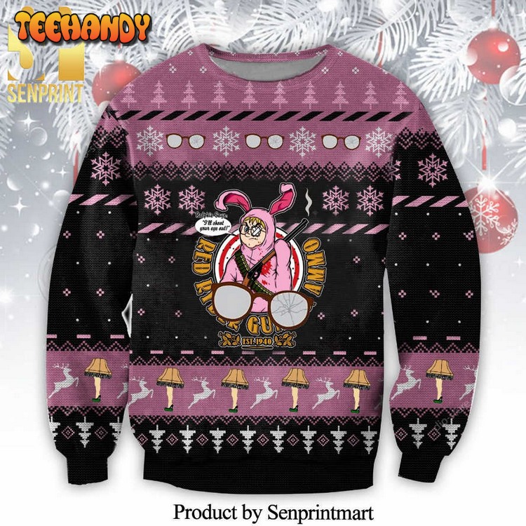 Bunny Pajamas Red Ryder BB Gun Ammo A Christmas Story Ugly Xmas Sweater